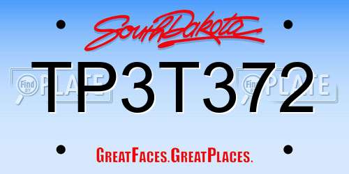 TP3T372 South Dakota License Plate