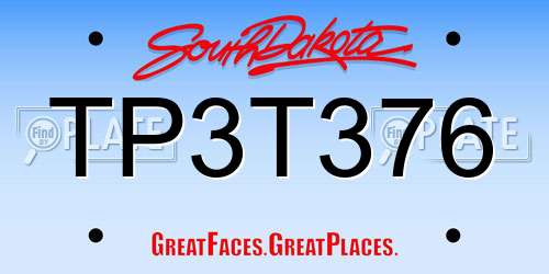 TP3T376 South Dakota License Plate