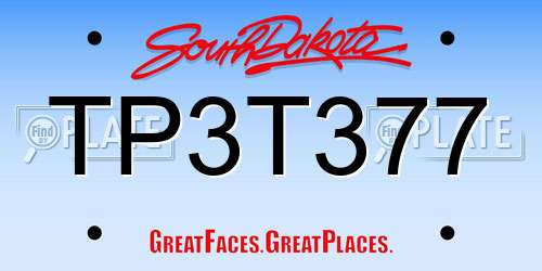 TP3T377 South Dakota License Plate