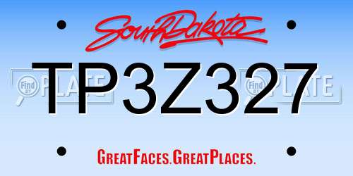 TP3Z327 South Dakota License Plate