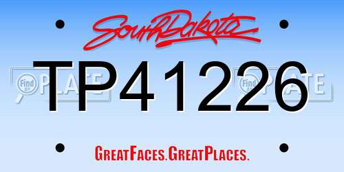 TP41226 South Dakota License Plate