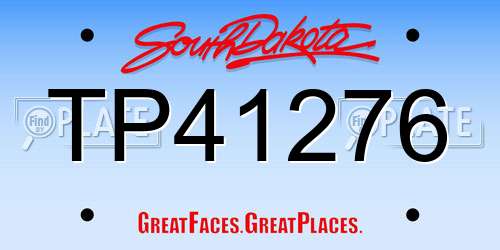 TP41276 South Dakota License Plate