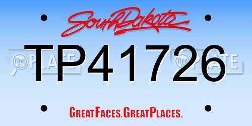 TP41726 South Dakota License Plate