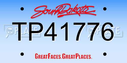 TP41776 South Dakota License Plate