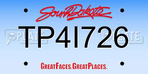 TP4I726 South Dakota License Plate