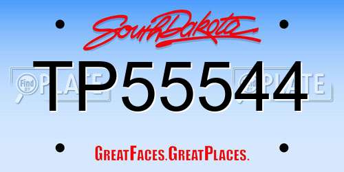 TP55544 South Dakota License Plate