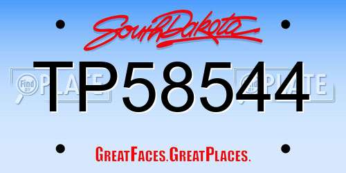 TP58544 South Dakota License Plate