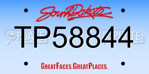 TP58844 South Dakota License Plate