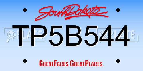 TP5B544 South Dakota License Plate