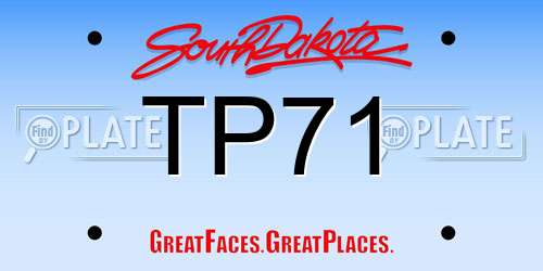 TP71 South Dakota License Plate