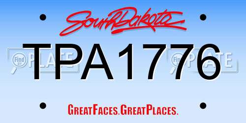 TPA1776 South Dakota License Plate