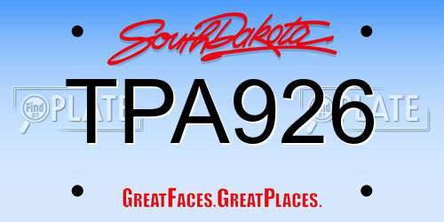 TPA926 South Dakota License Plate