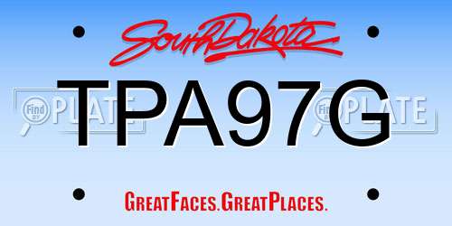 TPA97G South Dakota License Plate