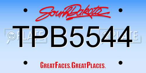 TPB5544 South Dakota License Plate