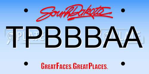 TPBBBAA South Dakota License Plate
