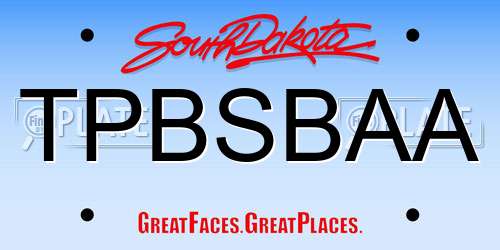 TPBSBAA South Dakota License Plate