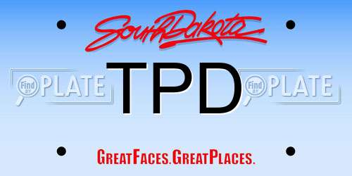 TPD South Dakota License Plate