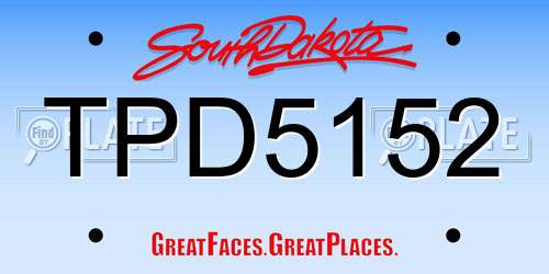 TPD5152 South Dakota License Plate
