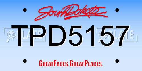 TPD5157 South Dakota License Plate