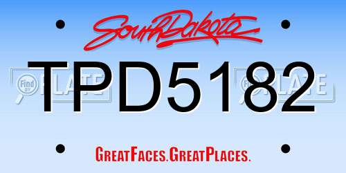 TPD5182 South Dakota License Plate