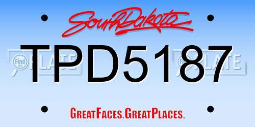 TPD5187 South Dakota License Plate