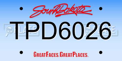 TPD6026 South Dakota License Plate