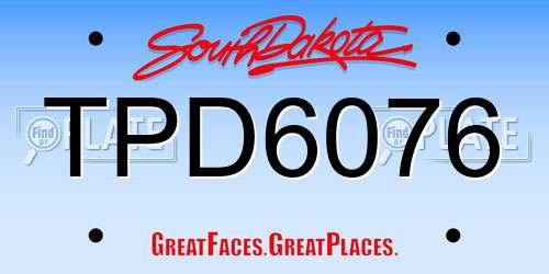 TPD6076 South Dakota License Plate