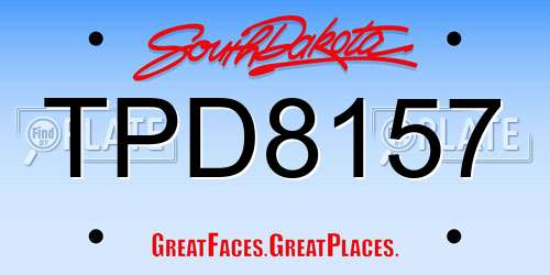 TPD8157 South Dakota License Plate