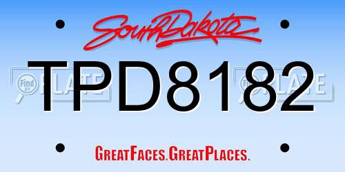 TPD8182 South Dakota License Plate