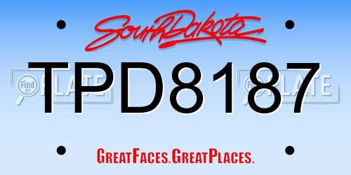 TPD8187 South Dakota License Plate