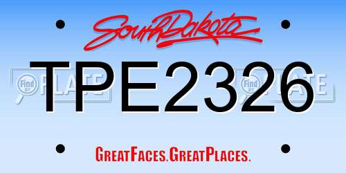 TPE2326 South Dakota License Plate
