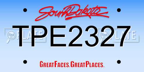 TPE2327 South Dakota License Plate
