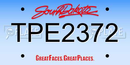 TPE2372 South Dakota License Plate