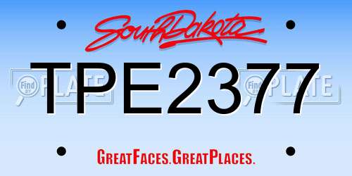TPE2377 South Dakota License Plate
