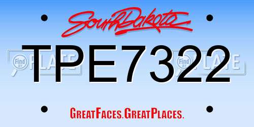 TPE7322 South Dakota License Plate