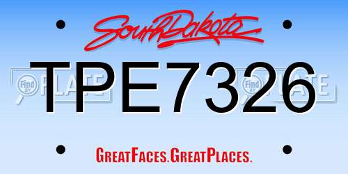 TPE7326 South Dakota License Plate
