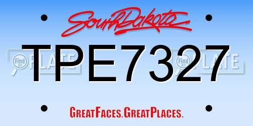 TPE7327 South Dakota License Plate