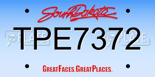 TPE7372 South Dakota License Plate