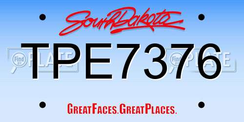TPE7376 South Dakota License Plate