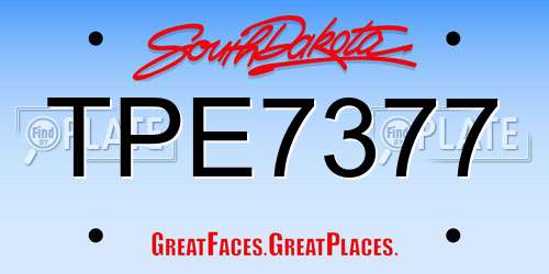 TPE7377 South Dakota License Plate