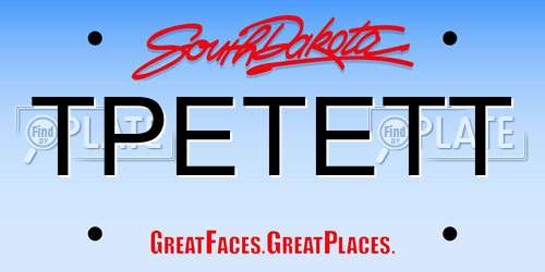 TPETETT South Dakota License Plate