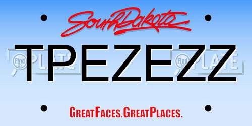 TPEZEZZ South Dakota License Plate