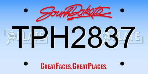 TPH2837 South Dakota License Plate