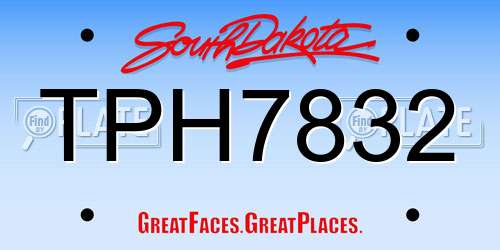 TPH7832 South Dakota License Plate