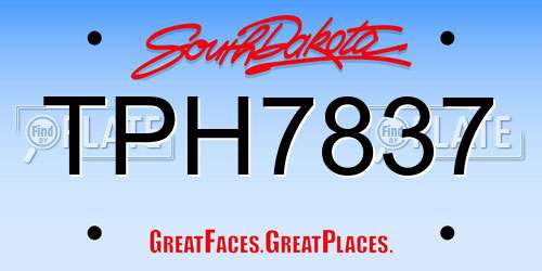 TPH7837 South Dakota License Plate