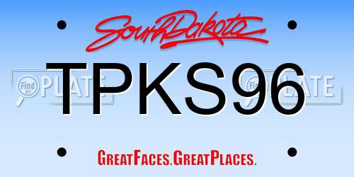 TPKS96 South Dakota License Plate