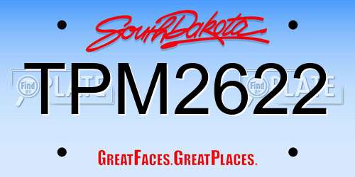 TPM2622 South Dakota License Plate