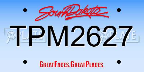 TPM2627 South Dakota License Plate