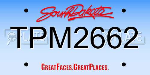 TPM2662 South Dakota License Plate