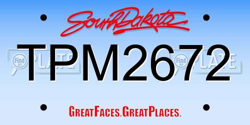 TPM2672 South Dakota License Plate